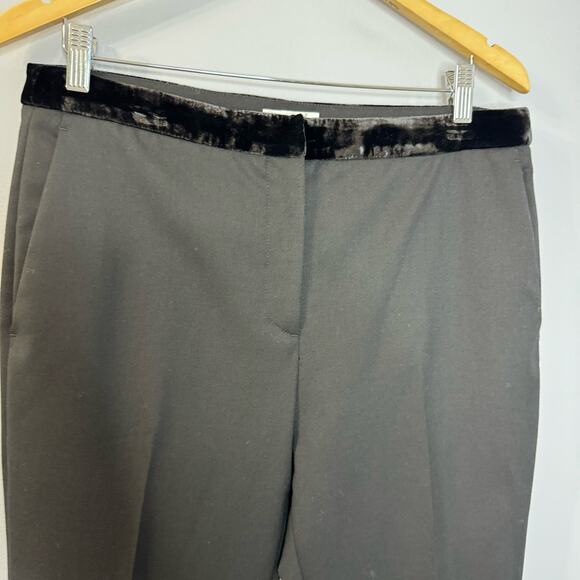 Sandro Velvet Waistband Slim Pants Charcoal Black Tuxedo touch Sz 10 - Picture 6 of 12